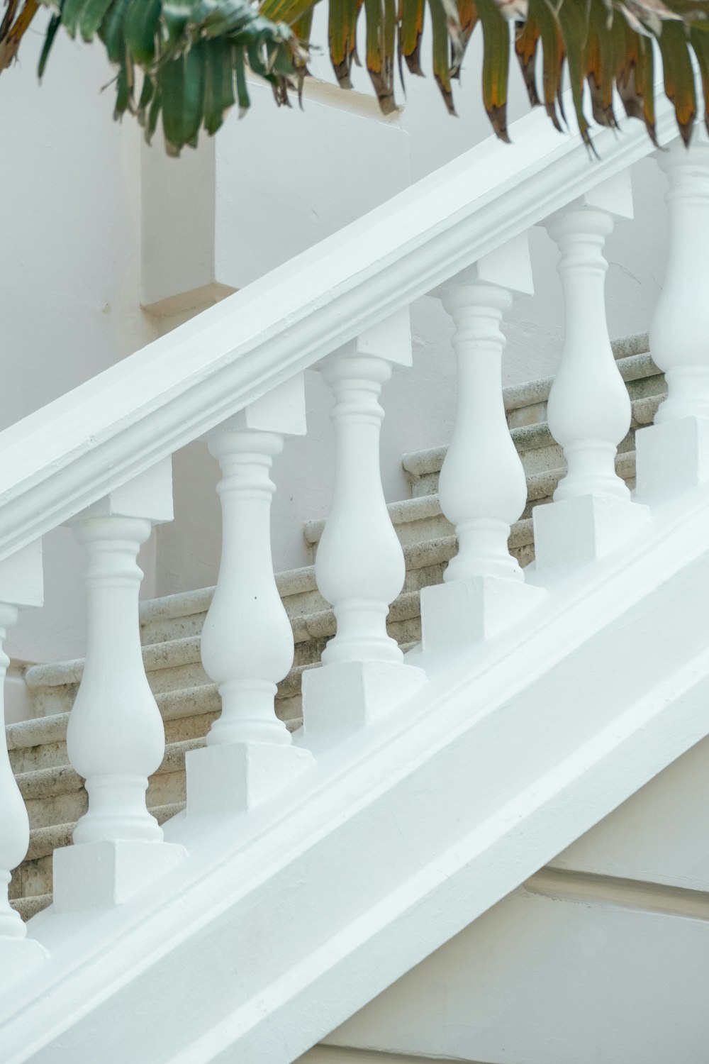 a close up of a hand rail on a staircase