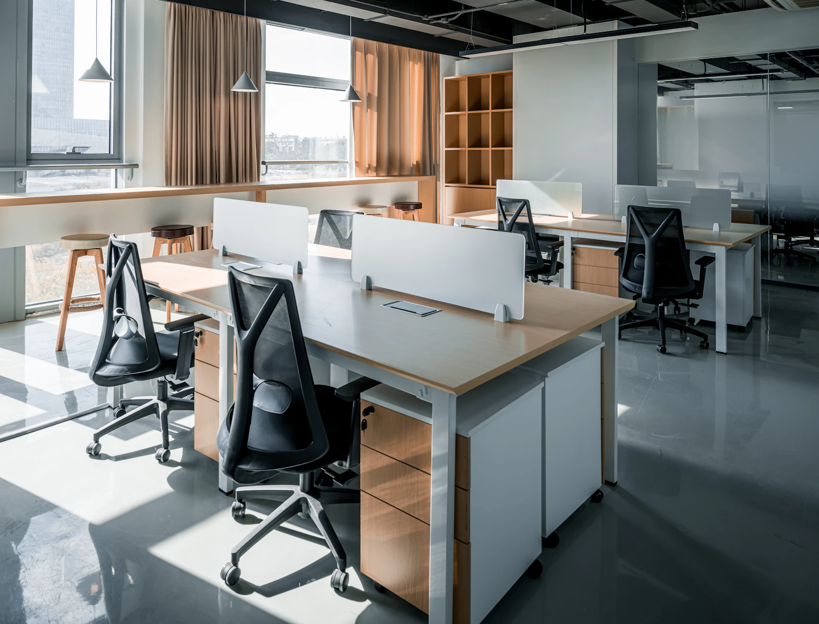 A calm, well-lit office space ready for relocation