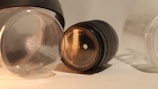 a close up of a camera lens on a table