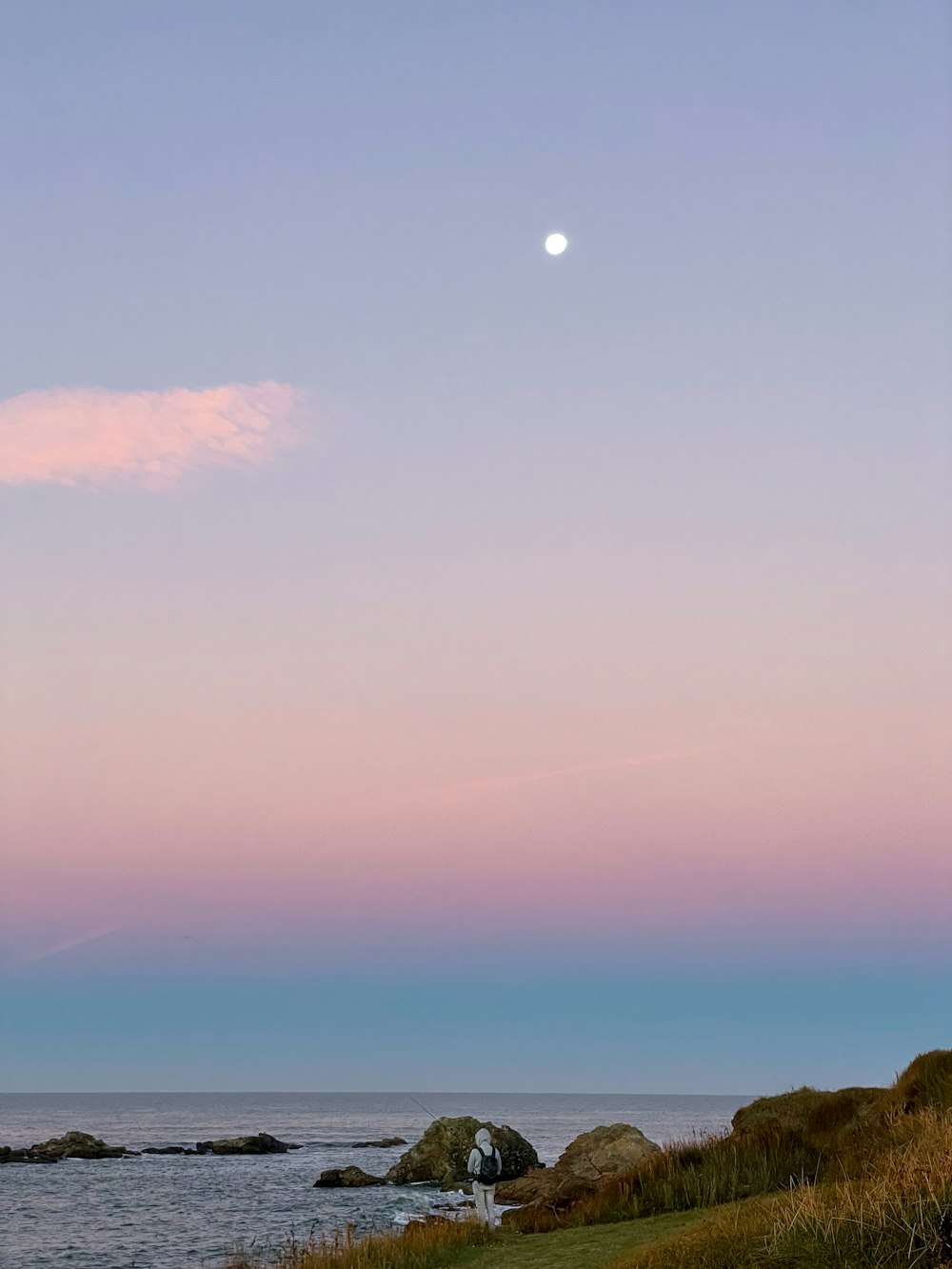 a bench sitting on the side of a beach next to the ocean