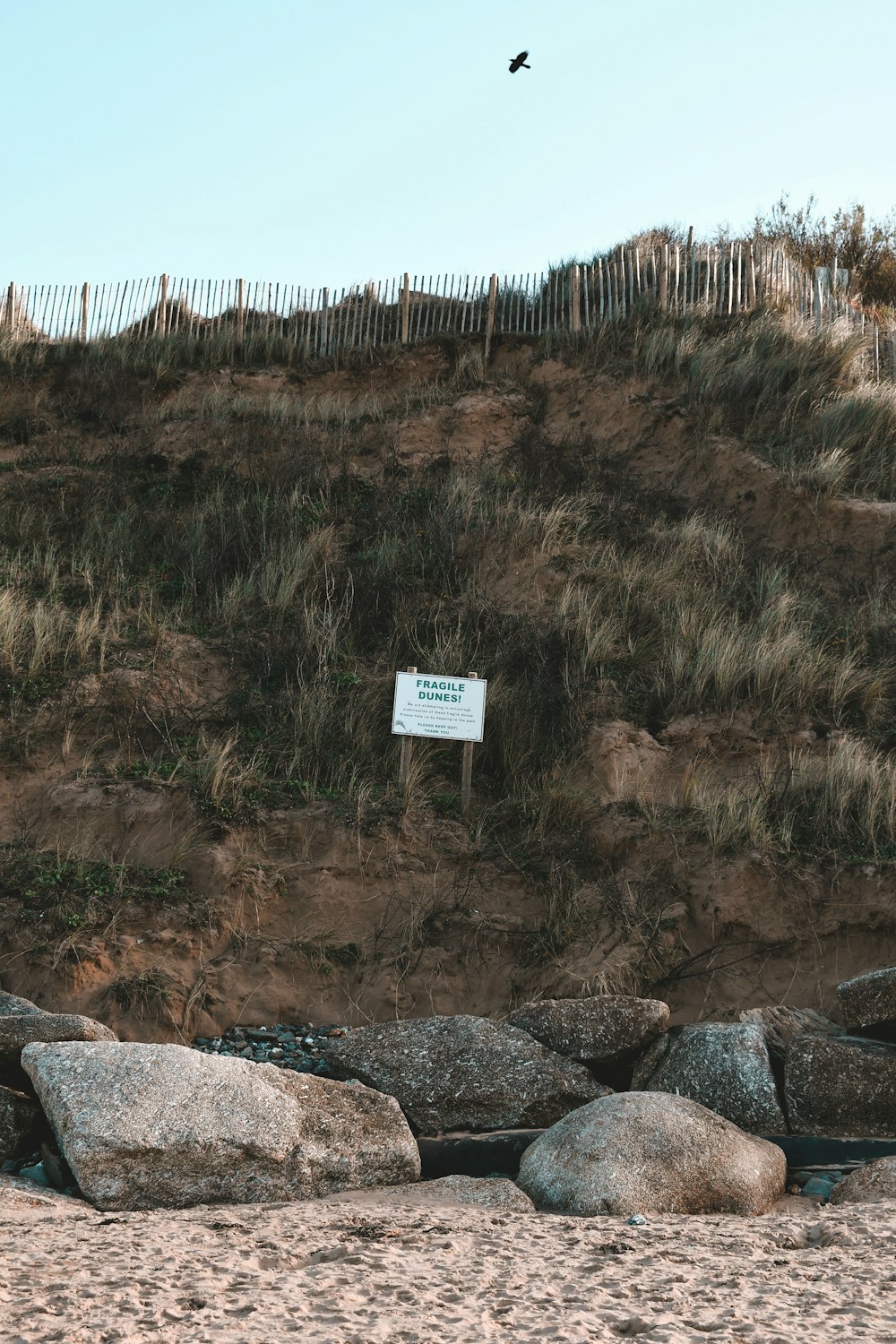 there is a sign on the side of a hill