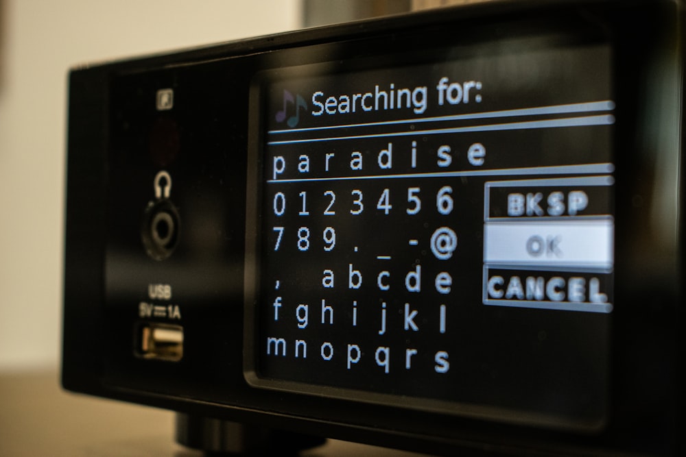 a close up of a digital device on a table