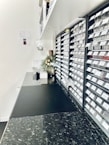 A clean workspace featuring customized storage solutions for efficiency.