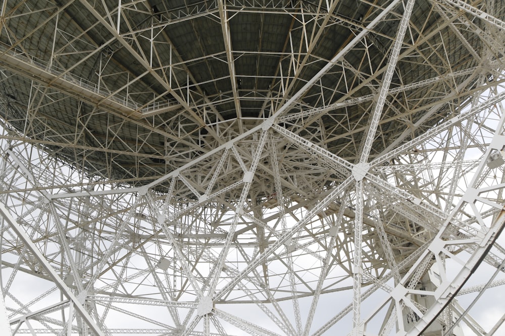 a close up of a very large metal structure