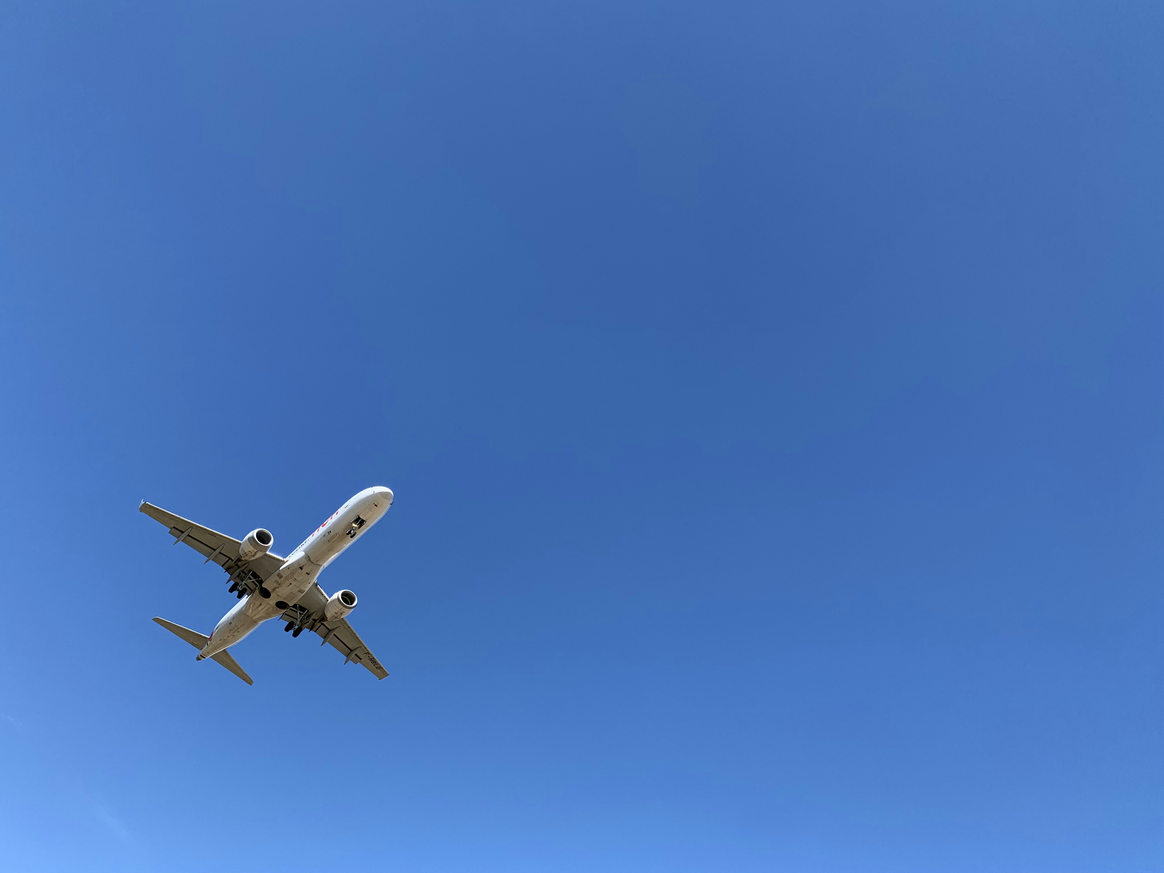 Plane landing at Manises airport, Valencia, Spain, Europe