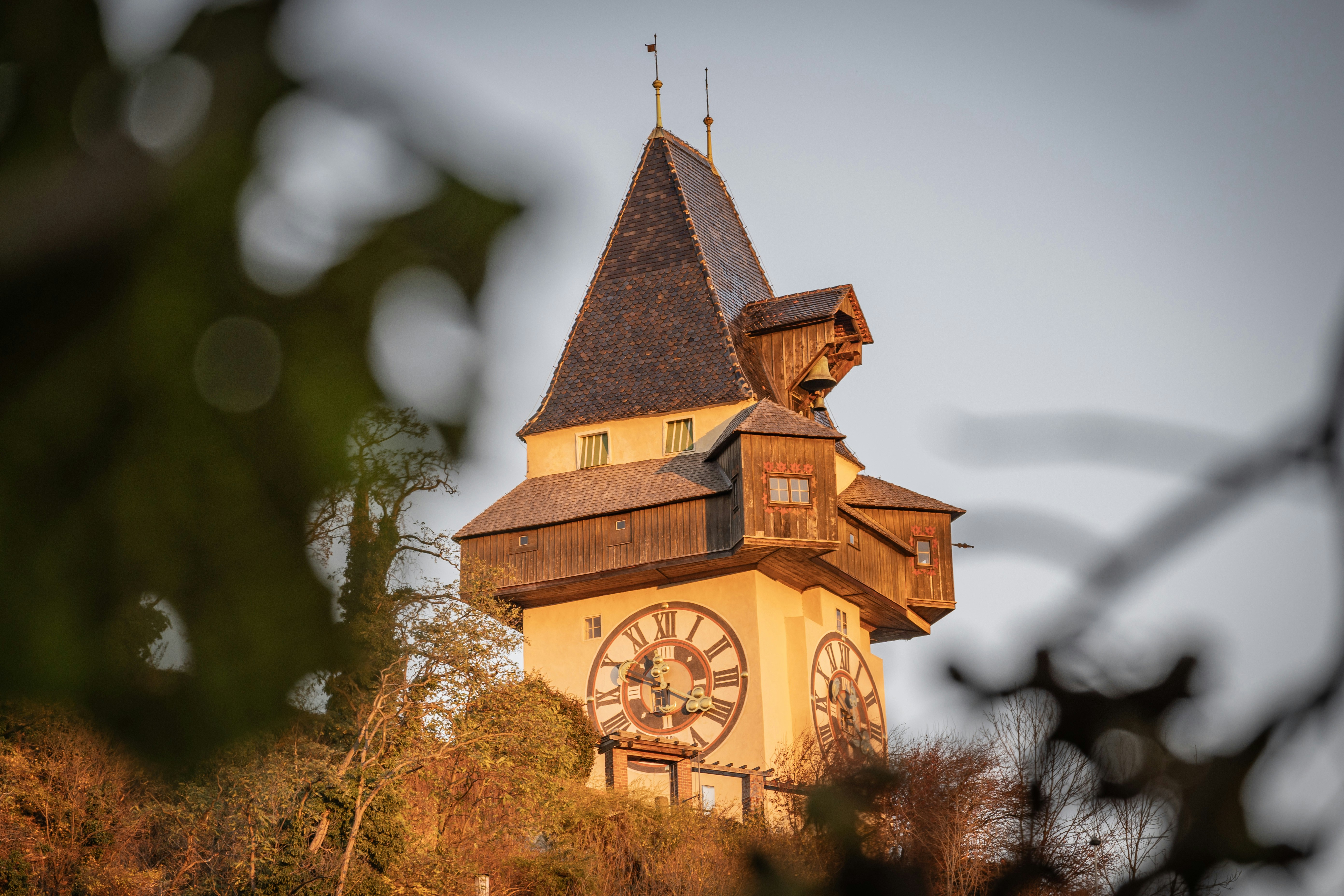 a building with a clock on the side of it