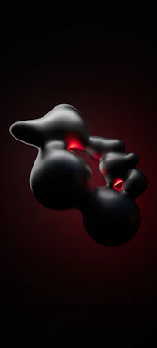 A moody black and red-themed contact icon glowing softly against a dark background.