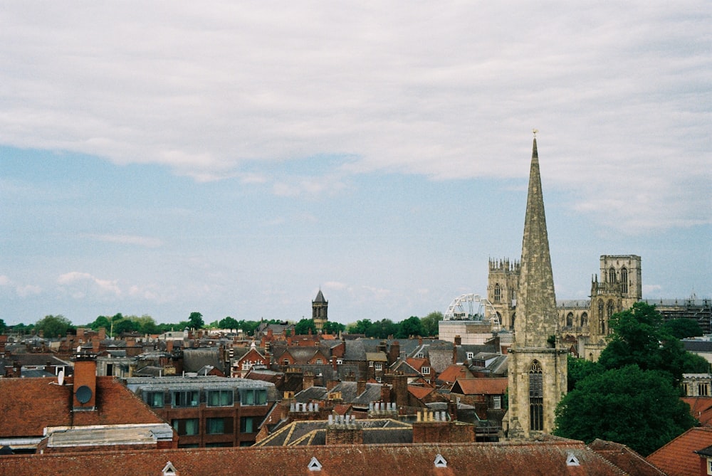 a view of a city from the top of a building