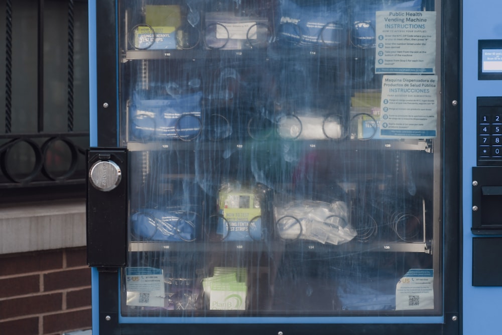 a vending machine with many items inside of it