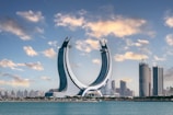 a large sculpture in the middle of a body of water