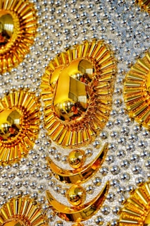 A stunning gold foil print showcasing intricate designs.