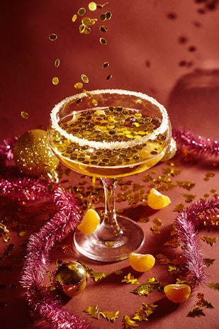 Close-up of a cap with colorful cocktail glass designs, perfect for party lovers.