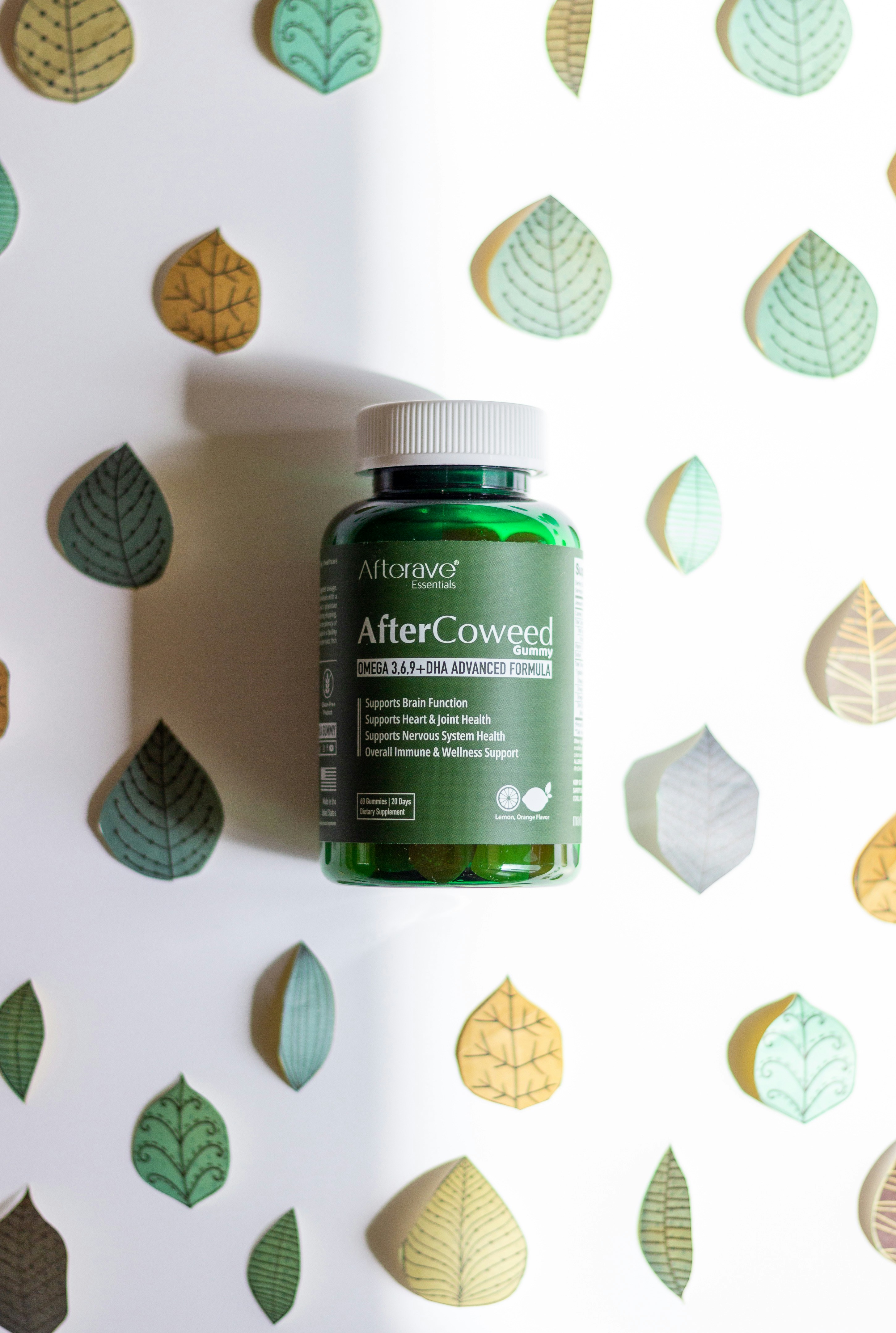 AfterCoweed Gummy - Omega 3,6,9 + DHA Premium Formula is a USA-made product manufactured in an FDA-certified facility. We believe in our process and stand behind our product's quality and safety. Promotes nervous health and brain function Supports immune system, and overall body performance Improves digestive, gut, and probiotic system Potent joint health and mobility support High-quality sourced, clinically proven active ingredients Scientifically formulated, 100% Drug-Free Effective for adults, all women and men