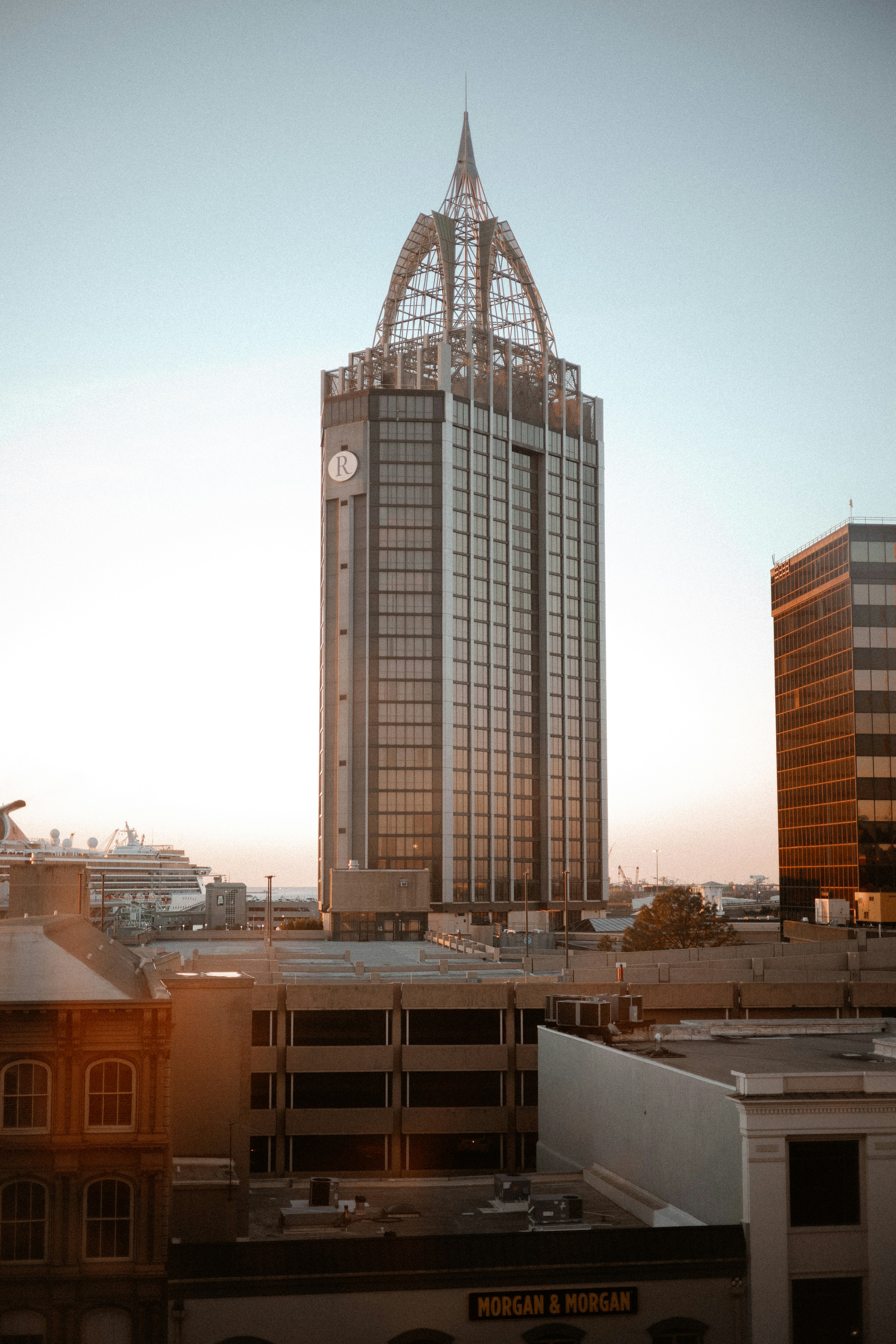 a tall building with a clock on the top of it