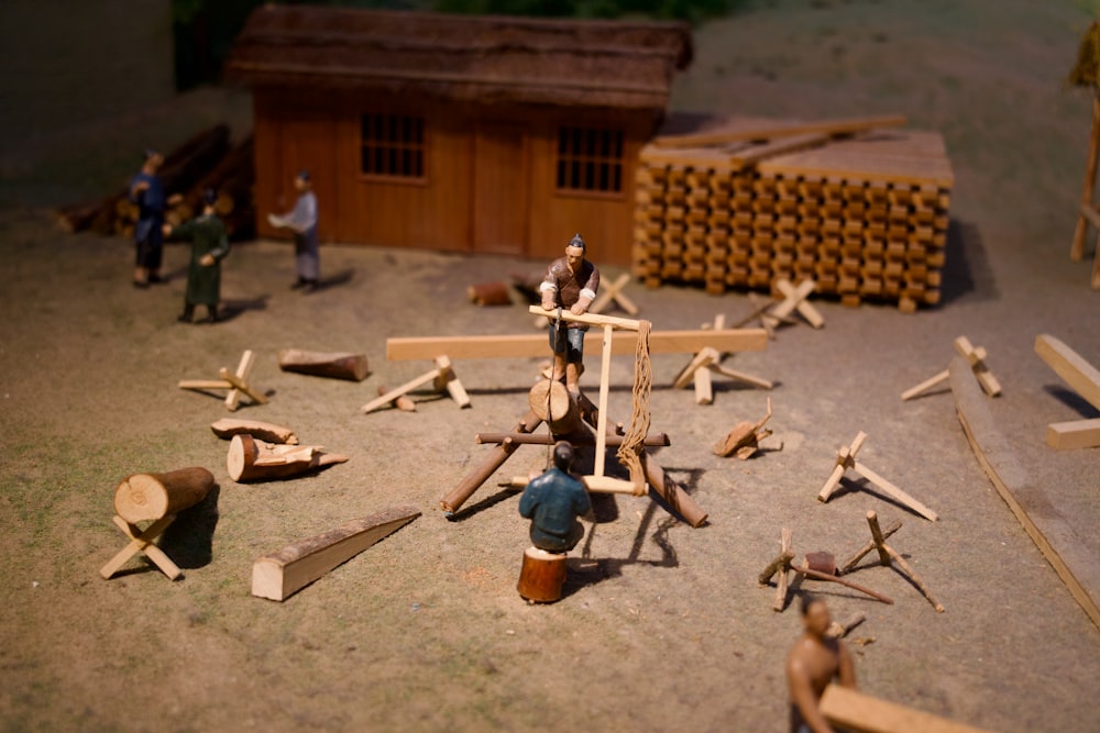 a group of toy figurines on a table