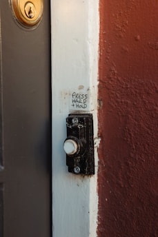 a close up of a door handle on a door