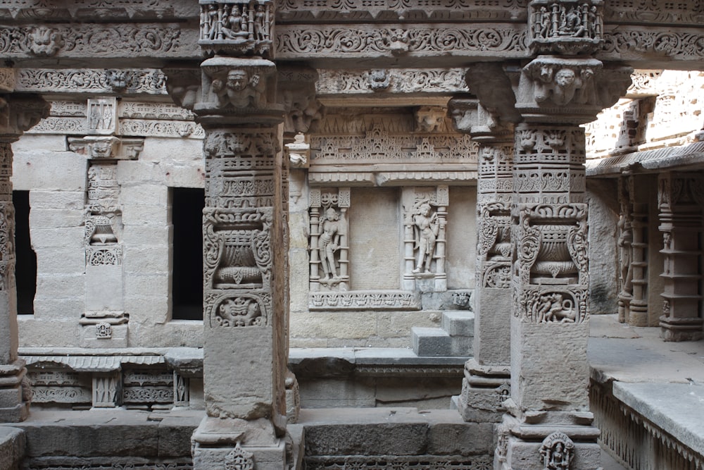 a large stone structure with carvings on it