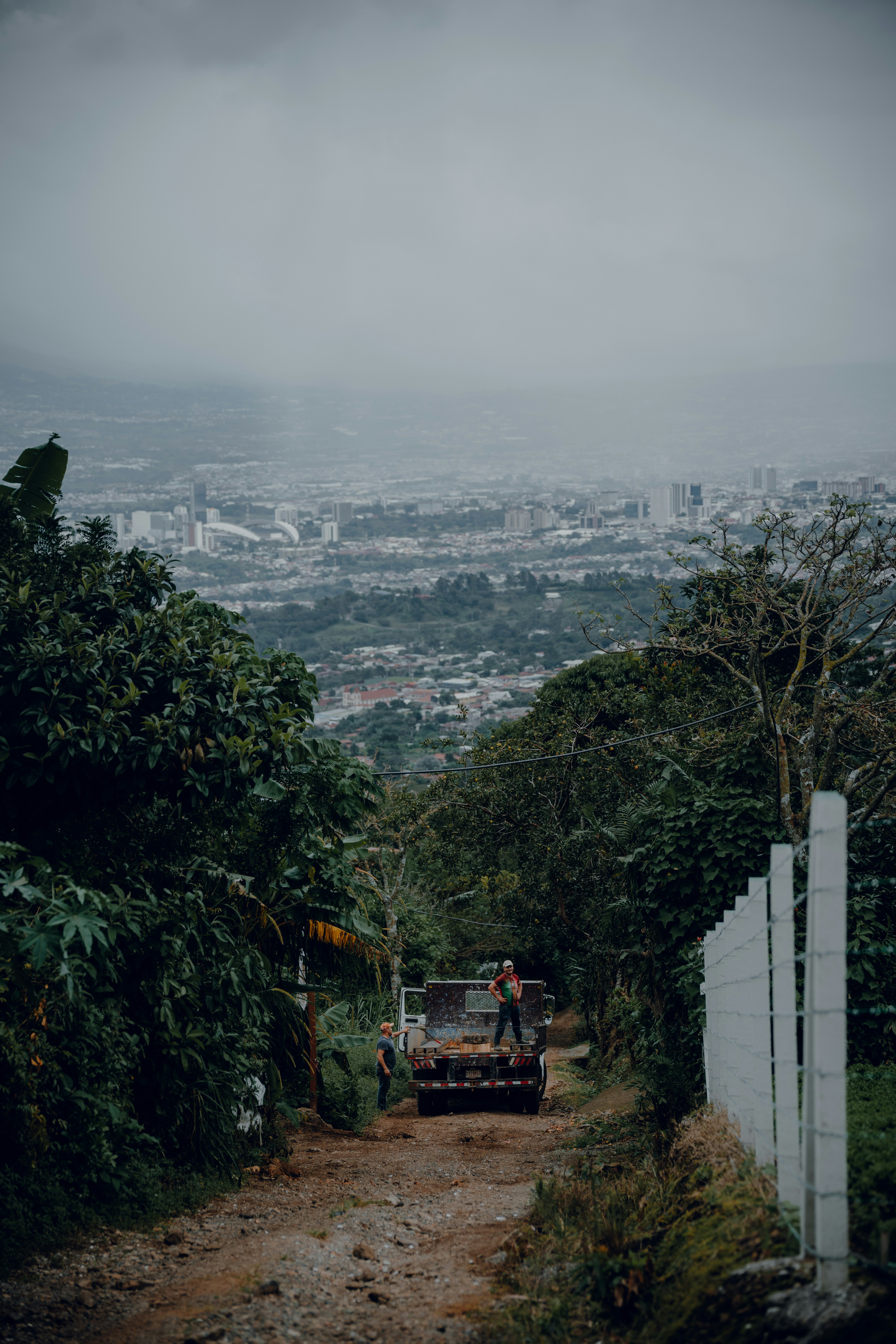 Men working in the mountains in Costa Rica