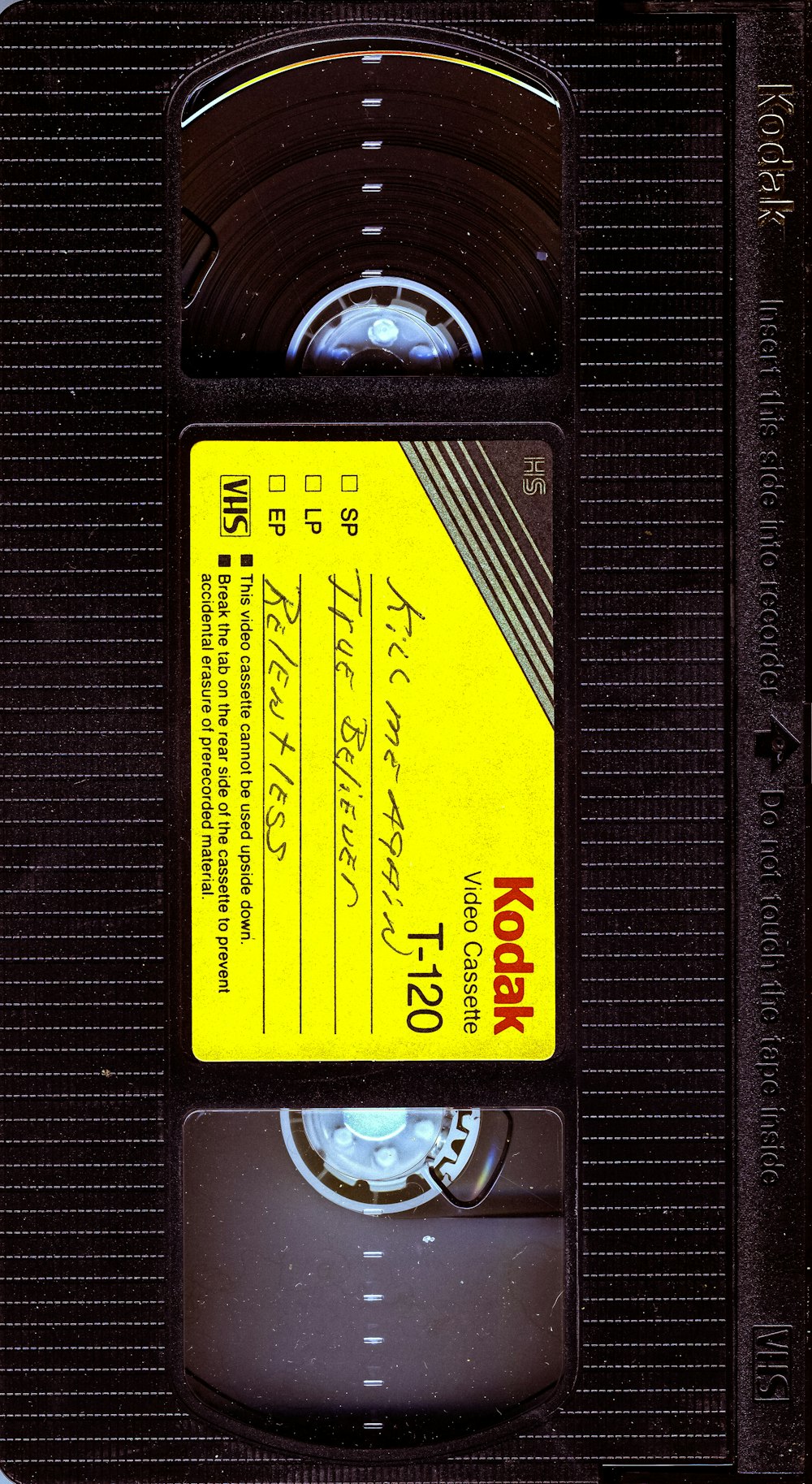 a close up of a cassette with a label on it