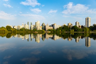 A calm cityscape representing the diverse locations of clients served by the agency.