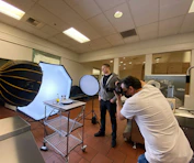 A professional photoshoot setup capturing images for social media marketing.