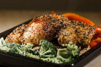 a close up of a plate of food with broccoli