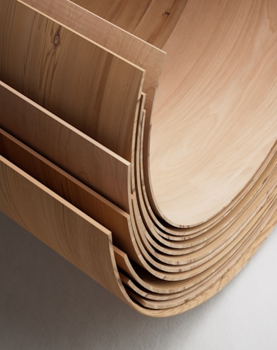 a stack of wooden boards stacked on top of each other