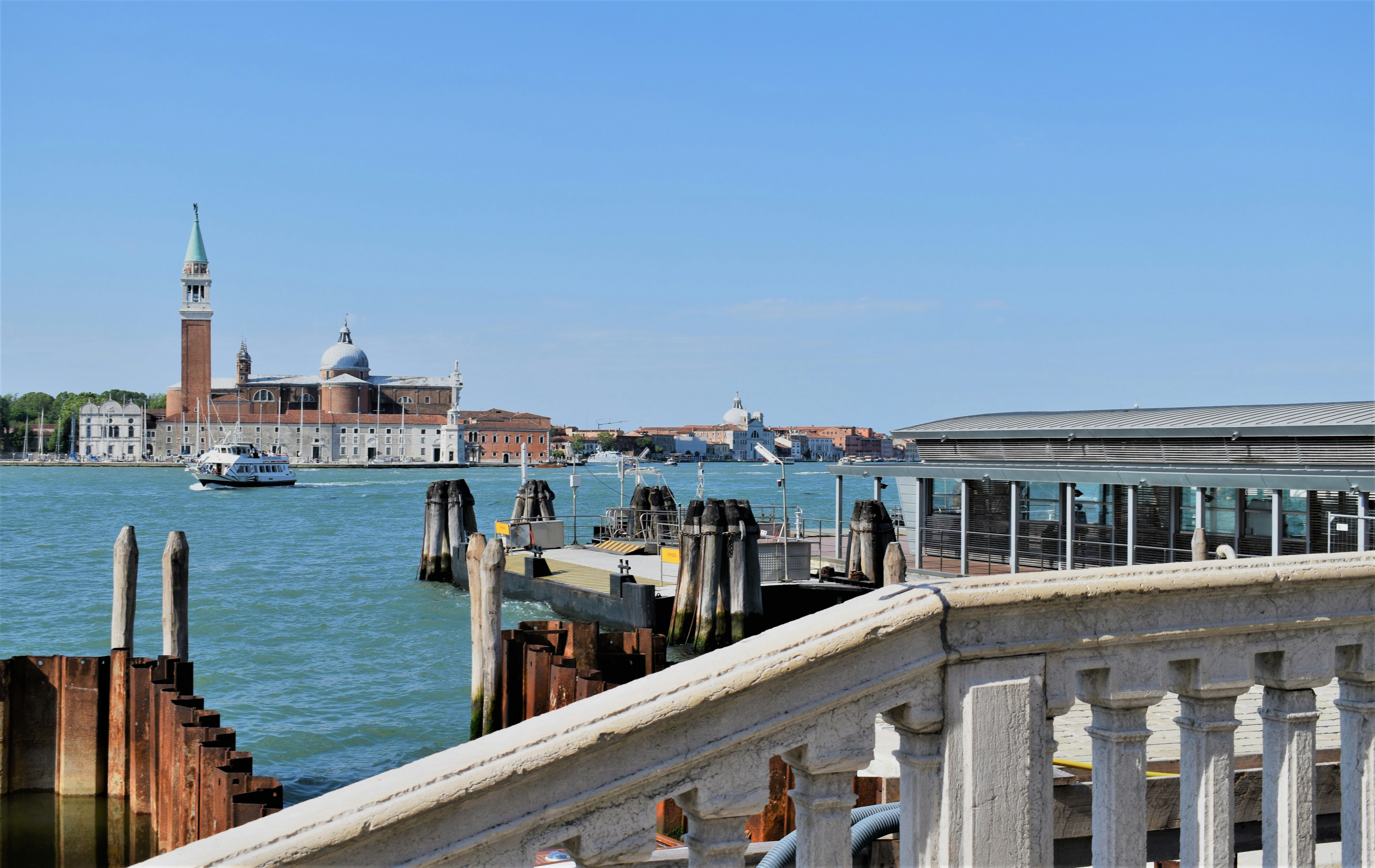 a view of a body of water from a bridge