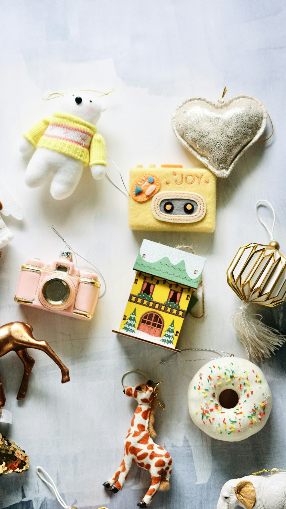 a table topped with lots of different types of toys