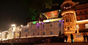 A stunning themed building illuminated with fantastic lights at Neo Cappadocia