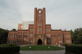 a large building with a clock on the front of it