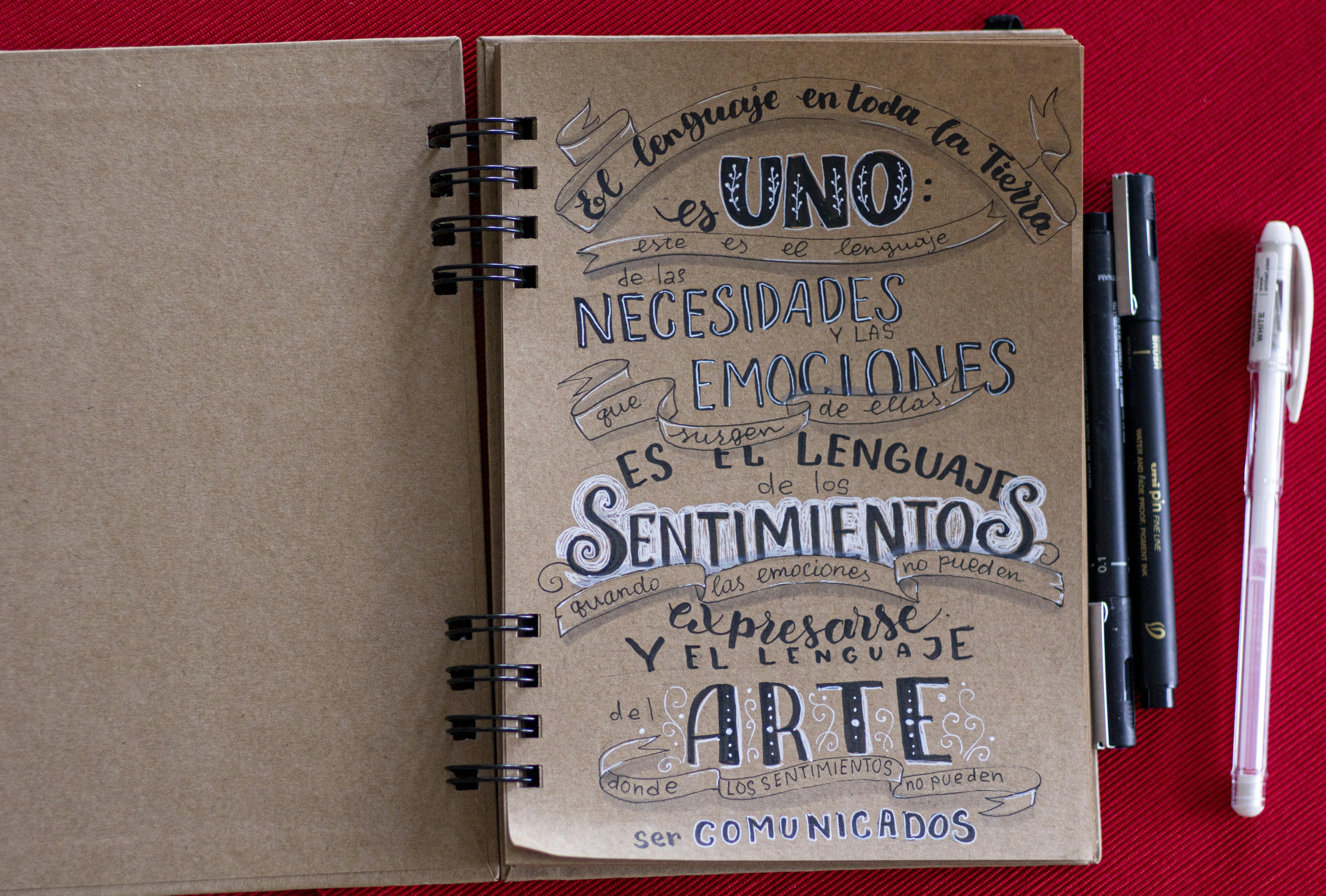 lettering about the importance of communication on kraft paper
