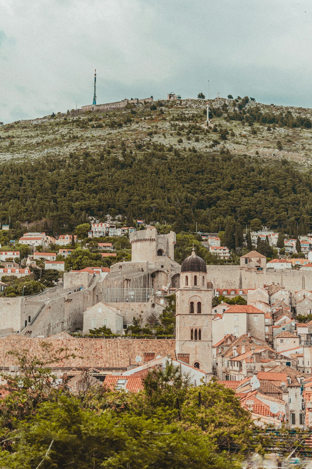 a view of a city from the top of a hill