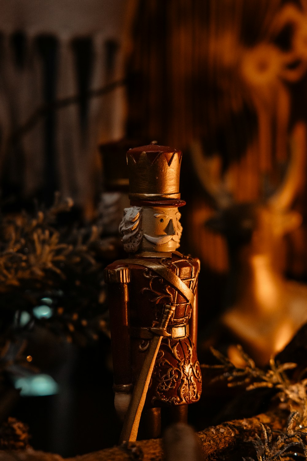 a nutcracker with a top hat and cane