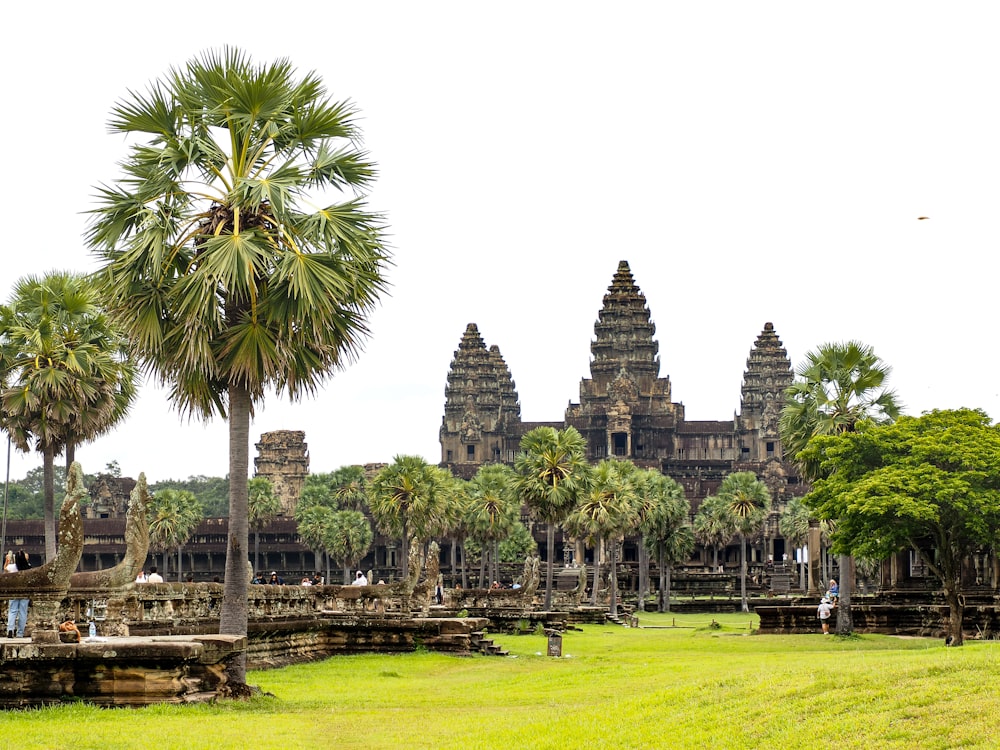 a large building with a lot of trees in front of it