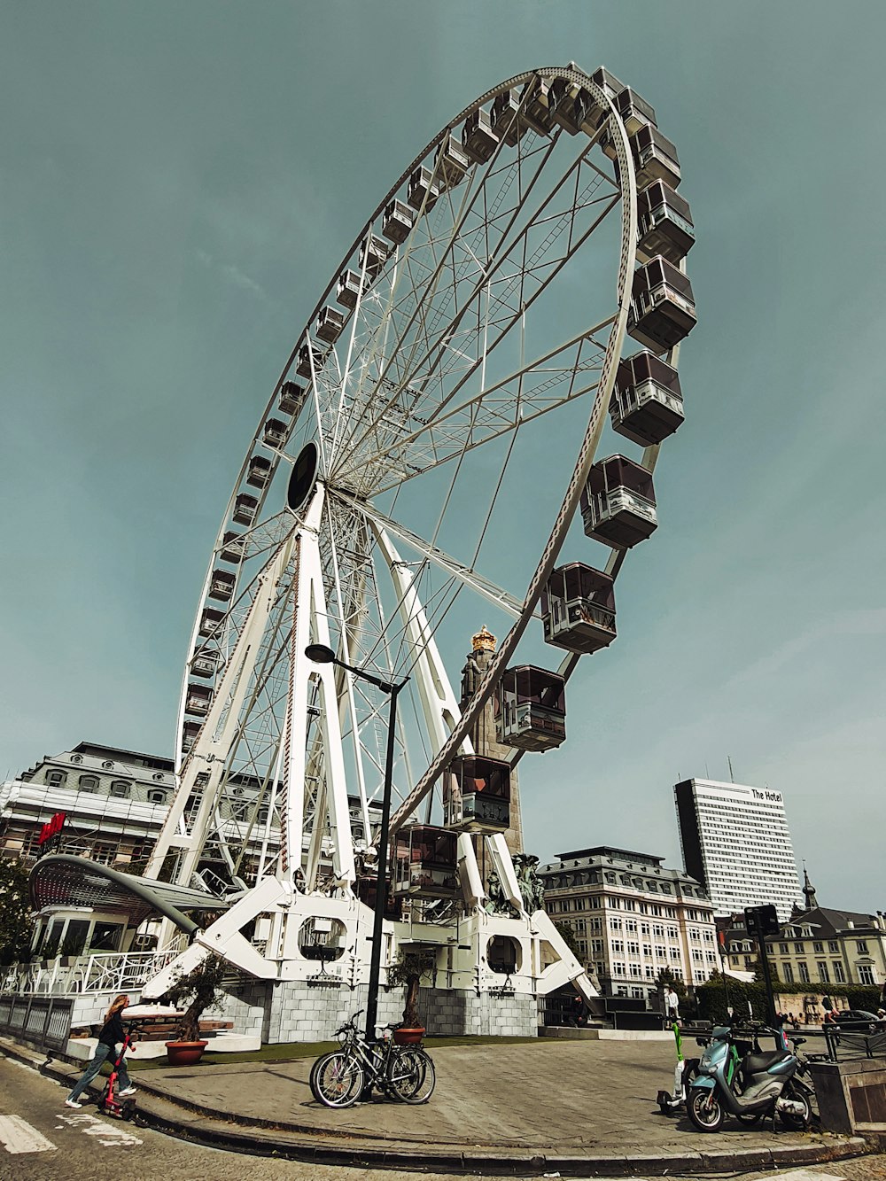 a large ferris wheel sitting in the middle of a park