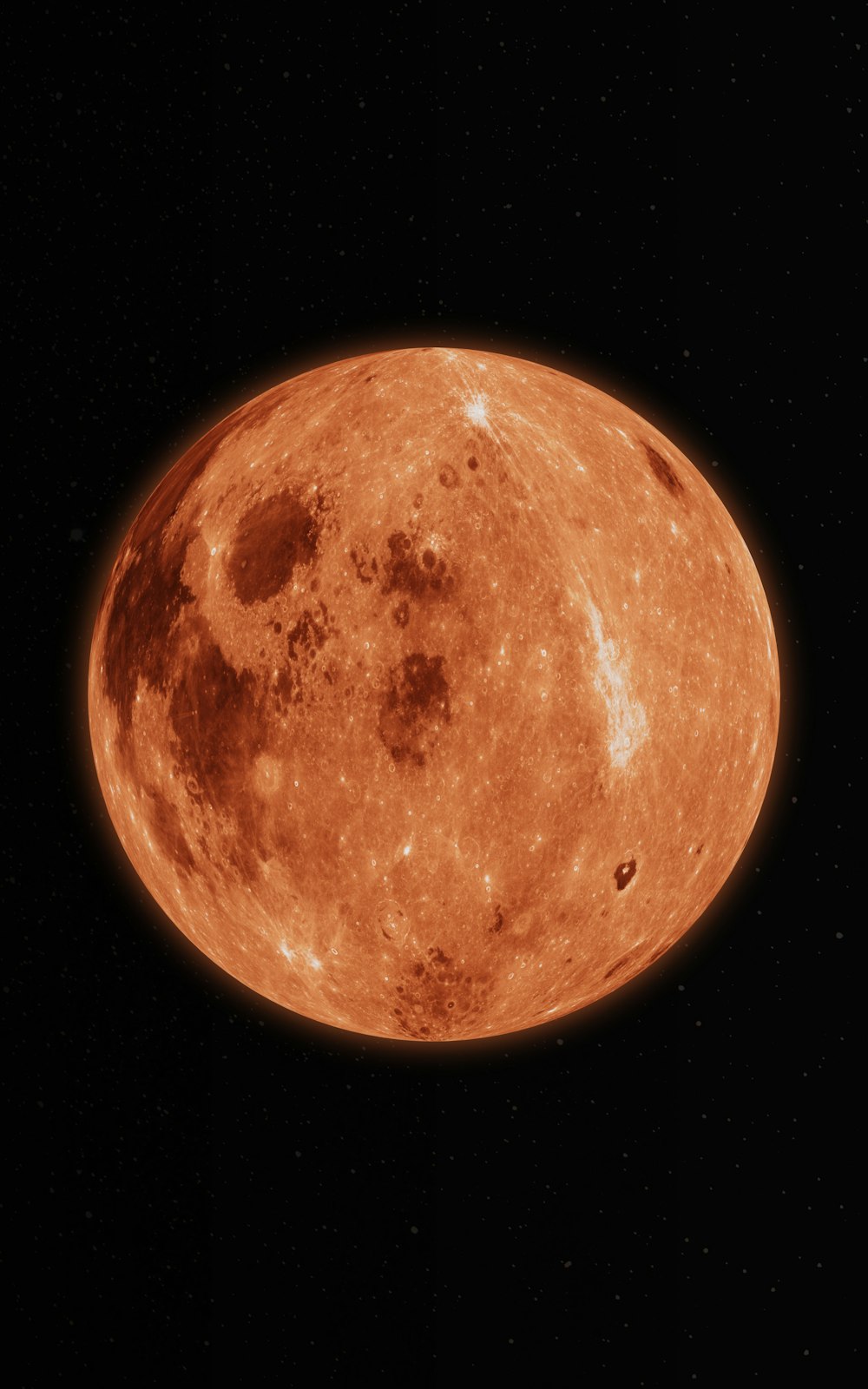una grande luna arancione in un cielo nero