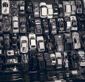 A collection of various rental cars displayed.