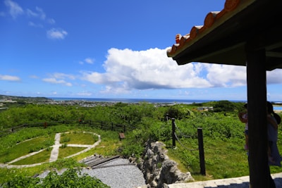 Scenic view of a completed outdoor space with landscaping.