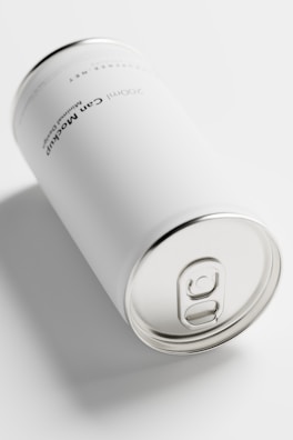 A sleek, minimalistic can design featuring a unique brand logo.