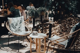 a couple of chairs sitting next to each other