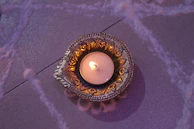 Elegant copper home decor piece glowing softly under warm light.