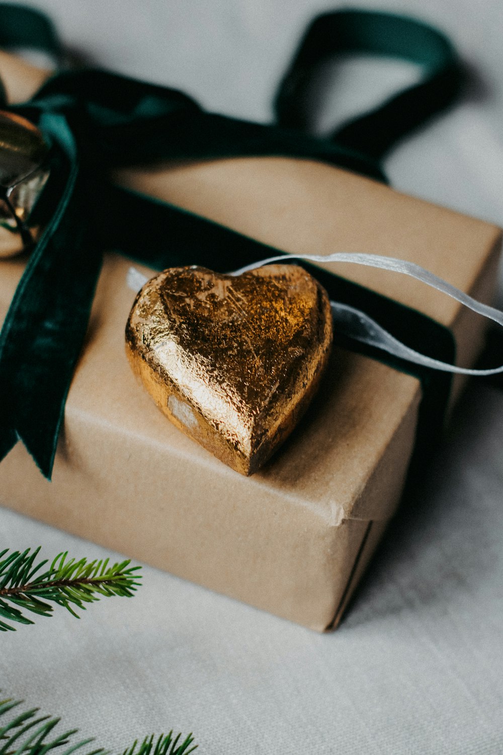 a heart shaped piece of cake sitting on top of a box