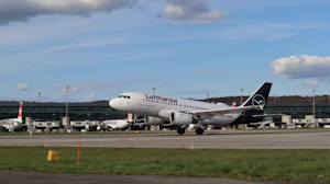 Passenger jet on an airport runway