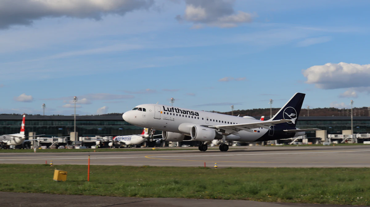 Passenger jet on an airport runway