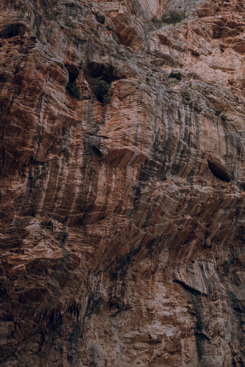 a mountain side with a very large rock face