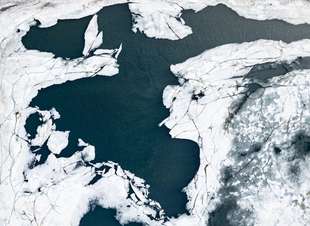 a large body of water covered in ice