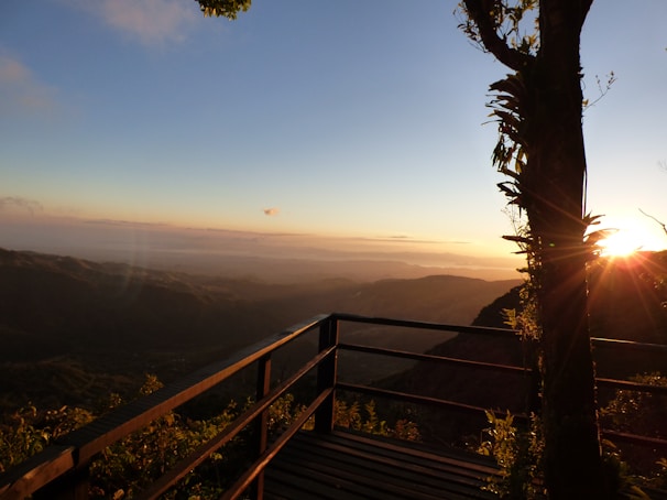 A scenic view of the Balkan mountains at sunset.