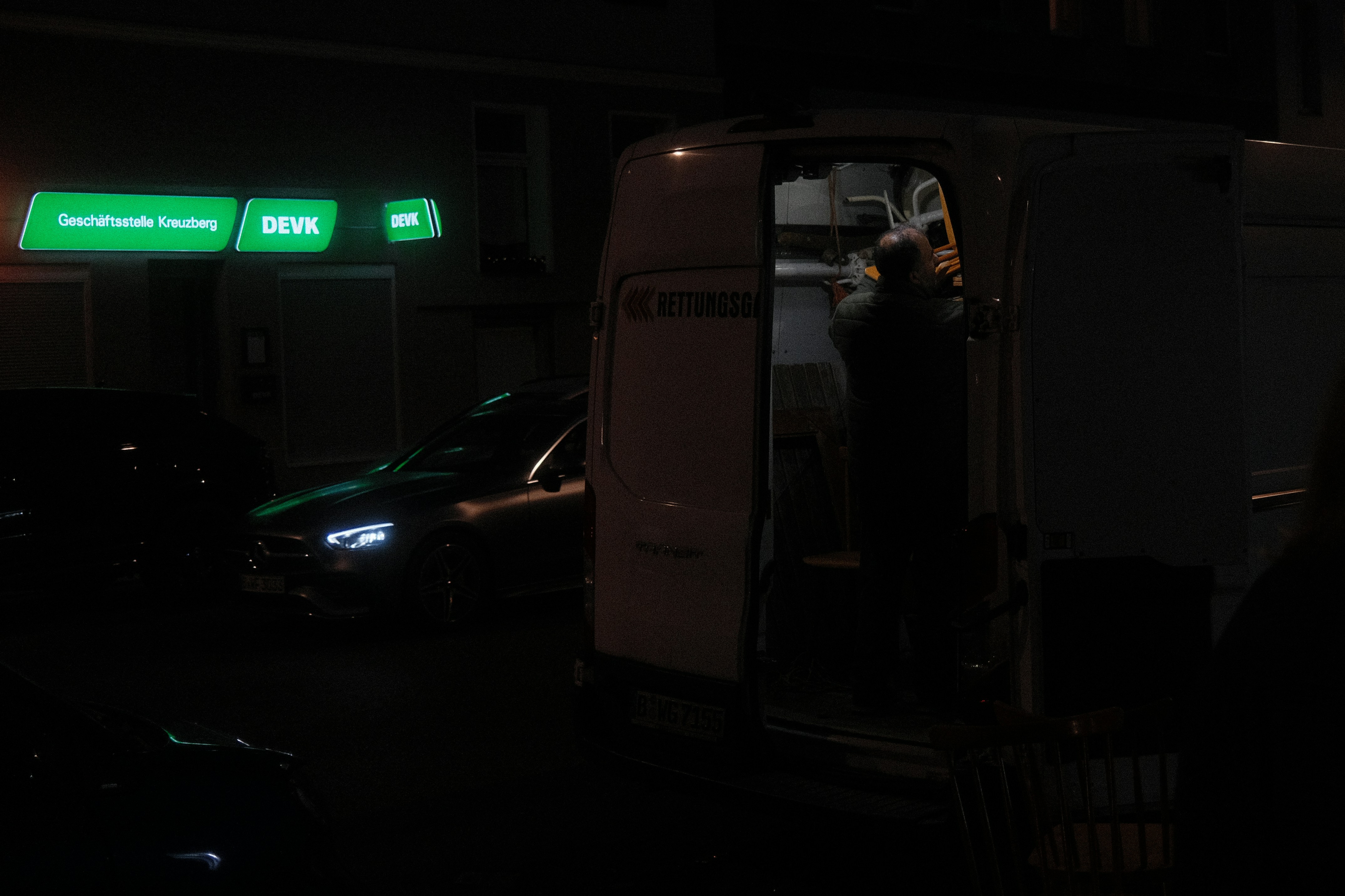 Electric car charging from a wallbox in a home garage