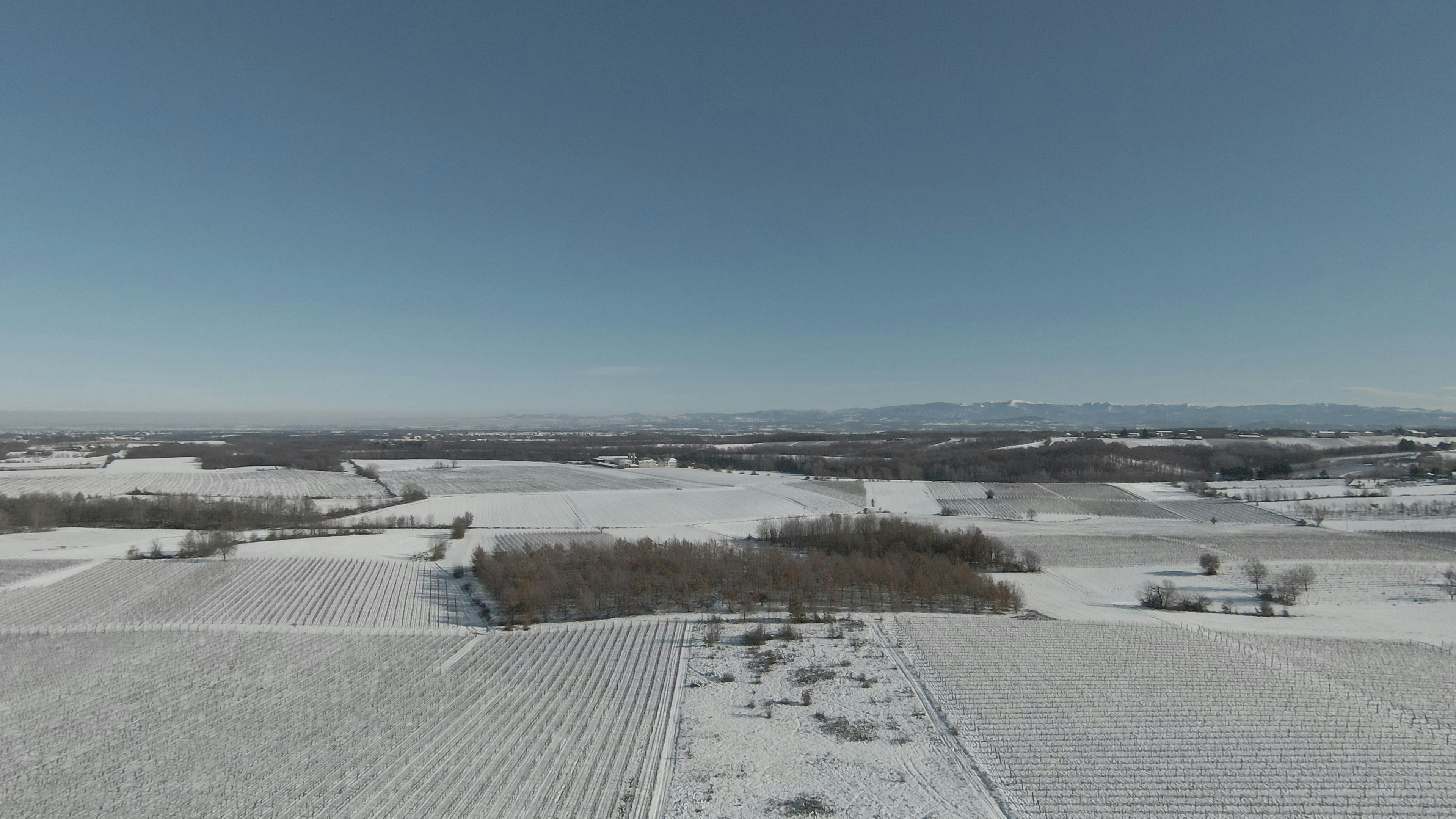 雪原の航空写真